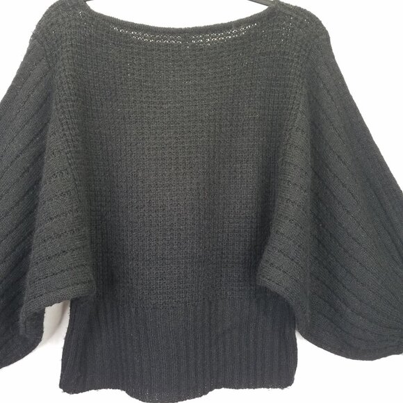 TESSORI Balloon Sleeve Sweater Women's XL Black Star Knit Mohair Wool Twee 60's - Picture 8 of 14